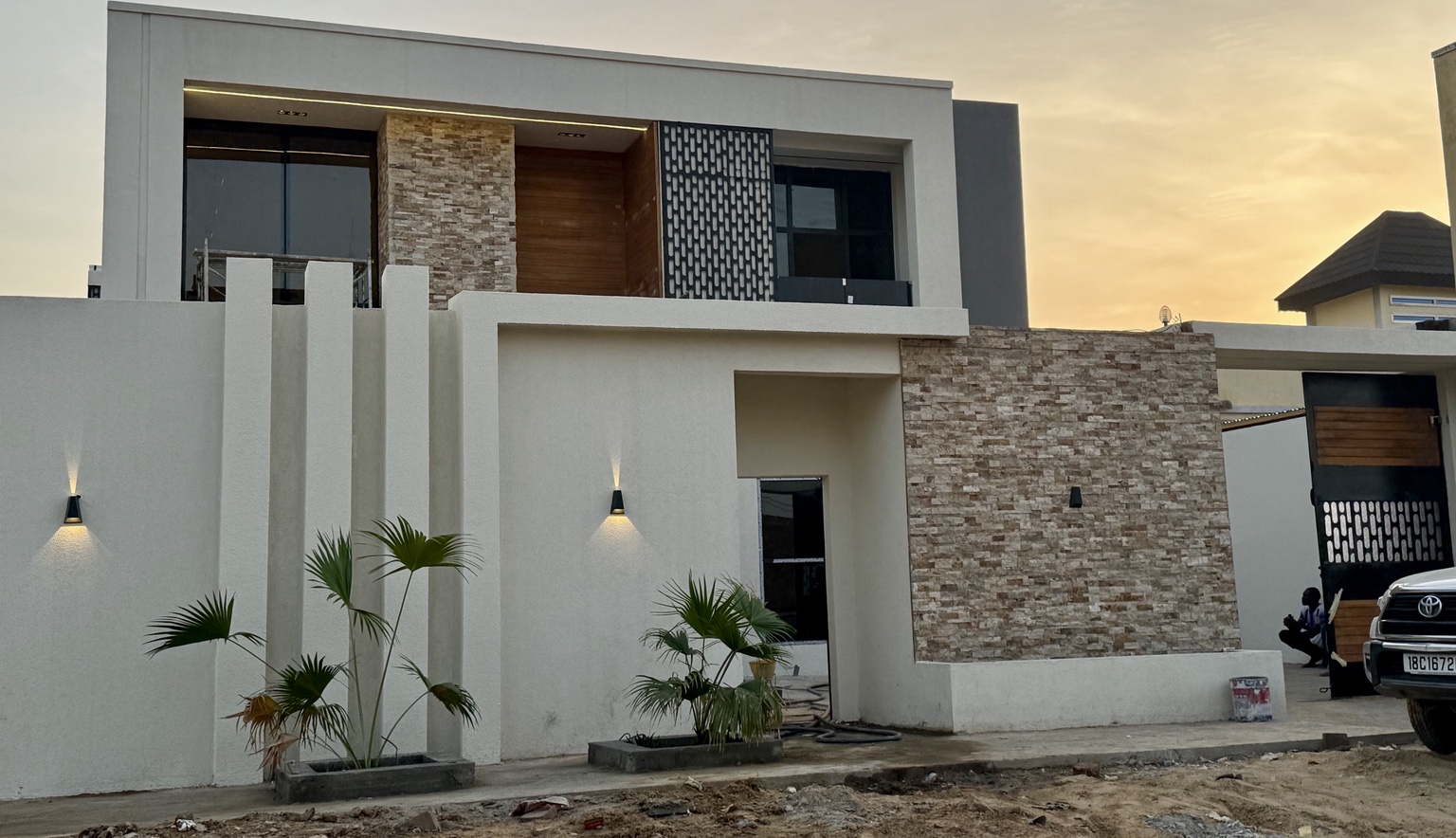 Finished villa front day